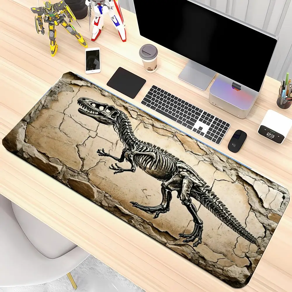Dinosaur fossil skeleton design mousepad table mat playmat large size keyboard  laptop games bedroom learning office desktop