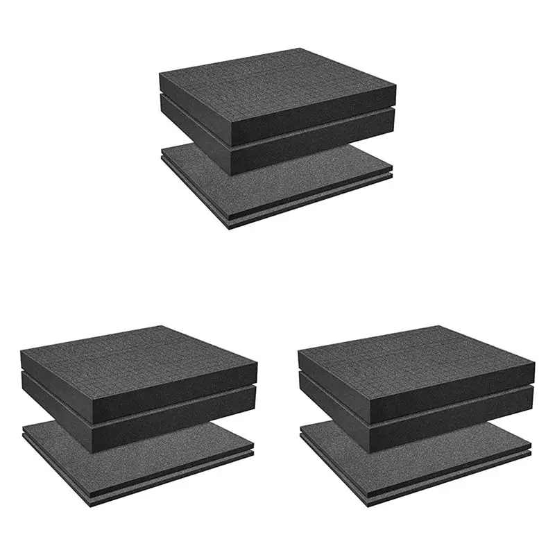 

VEHO-Grid Foam Cube-Foam, 6 Pieces 400X300x50mm/6 Pieces 400X300x10mm, Tool Box Camera Case Foam, Case Insert,Tool