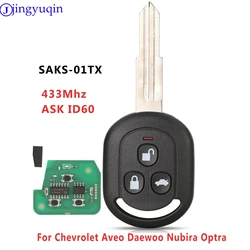 jingyuqin Remote Car Key 433Mhz 4D60 ASK For Chevrolet Aveo Daewoo Nubira Optra SAKS-01TX Control Key