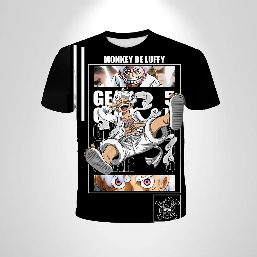 

Anime One Piece Luffy Boy T-shirt CosPlay Short Sleeve mens Cartoon Men's Top Loose Breathable Men's Casual Clothing