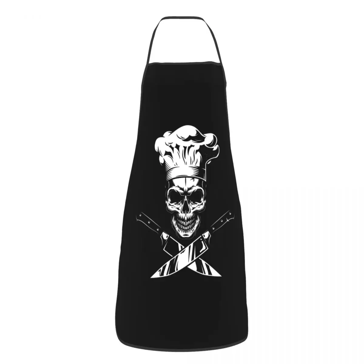 Custom Funny Chef Cooking Pirate Skull Cross Knife Bib Aprons Women Men Unisex  Chef Tablier Cuisine for Cooking Baking Painting