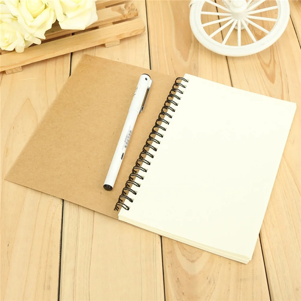

2Pcs Kraft Paper A5 Notebook Thick Pages for Drawing Writing Diary Creative Journal A5 Sketch Book Pad Notebook