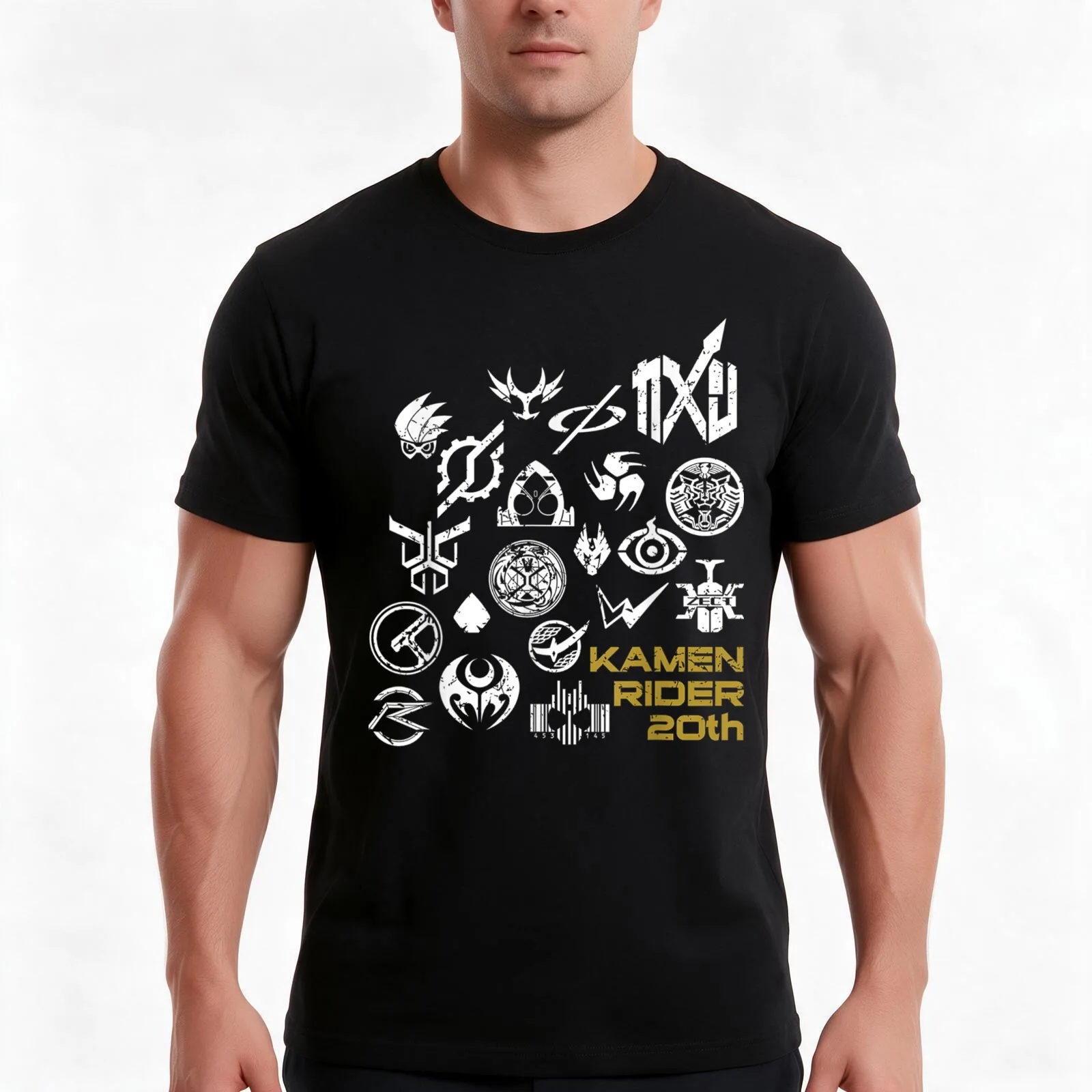 Kamen Rider T-Shirt, Summer Casual Cotton Tee, Oversized Streetwear Tops, Vintage Graphic Print, Loose Fit Short Sleeve
