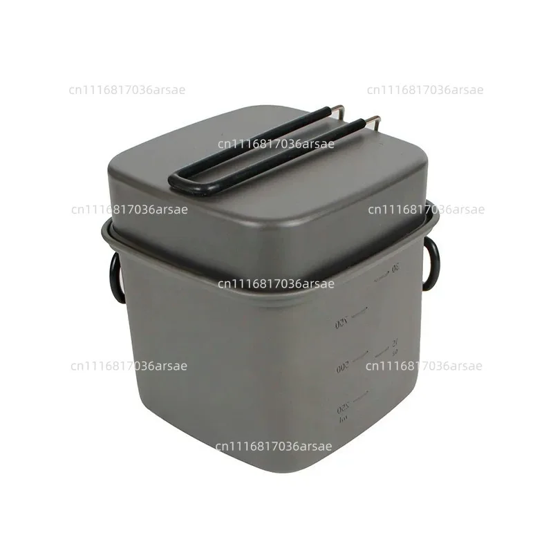 Square Pot Folding Portable Aluminum Alloy Lunch Box Frying Pan Cooking Pot Cutlery Set Pot