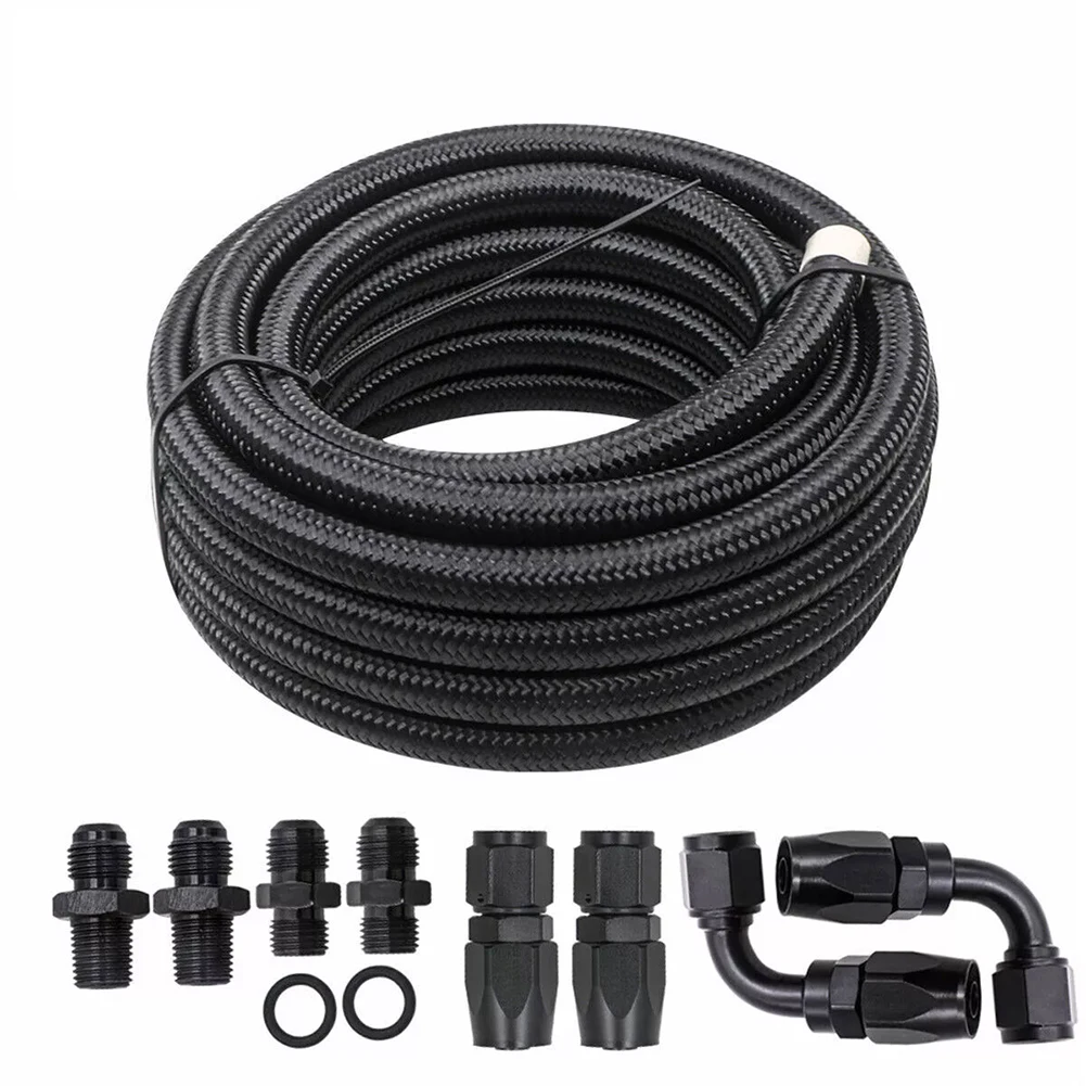 

Automatic Transmission Cooler Lines Kit 6AN 14.7FT Braided Line Kit Aluminum Alloy Connector Compatible For 4L60E 4L65E