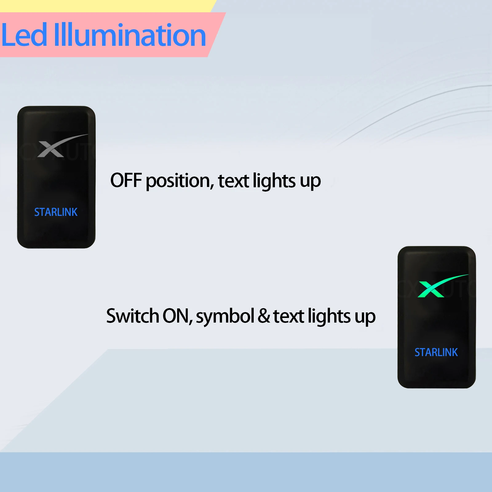 Przycisk włączania/wyłączania 12V 3A z niebieskim podświetleniem LED, antena WiFi Starlink, do Toyota Tacoma FJ Cruiser Highlande Hilux 4Runner Prado