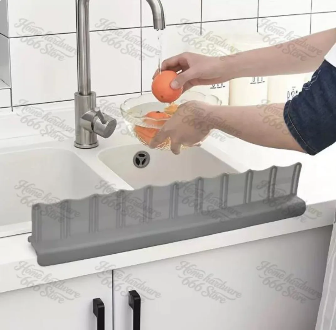 Kitchen Silicone Water Deflector, Sink Countertop Water Barrier, Householdanti-splashpartition for Washing Vegetables and Dishes