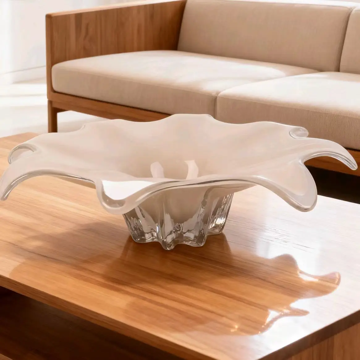 Modern wind blue gray amber gradual change fruit plate home furnishing hotel shopping mall model room desktop high-end decorativ