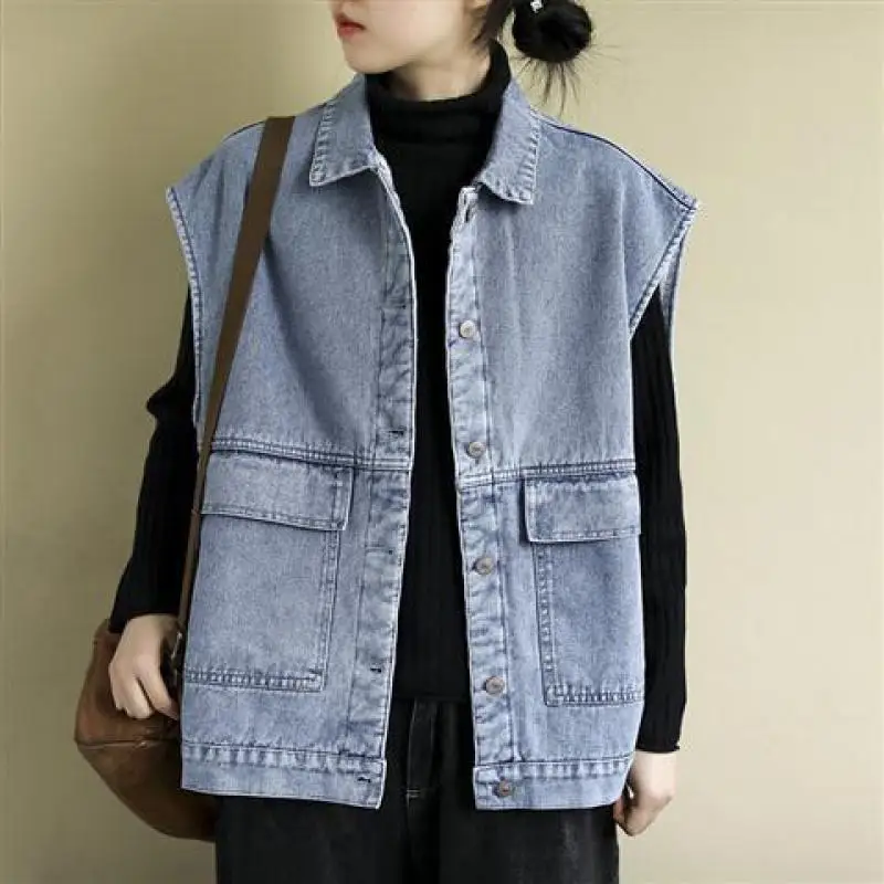 

Denim Coat Cropped Womens Spring Canvas Ribbed Outcoats Urban Young Panelled Matching Minimalist Jackets Distressed Highstreet