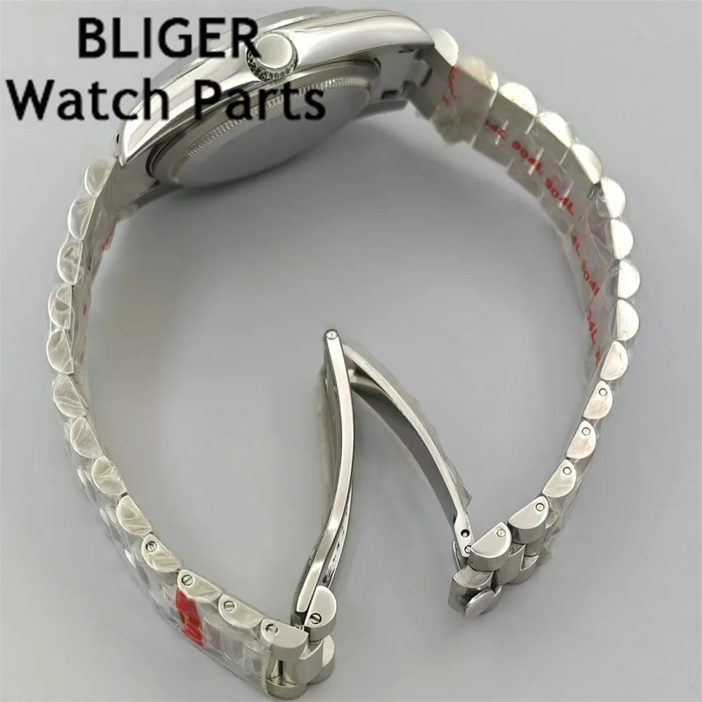 BLIGER 36 мм/39 мм мужские часы NH35 автоматический механизм розовый синий циферблат сапфировое стекло ремешок из нержавеющей стали