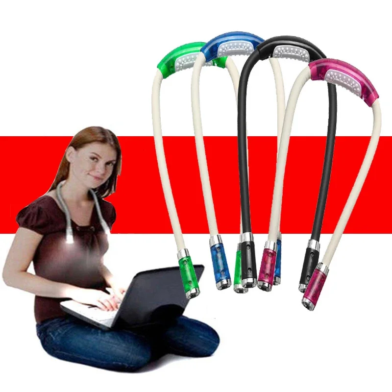 Flexible Hanging Neck Light Handsfree Reading Lamp 4LED 3 Modes Portable Flashlight Silicone Outdoor Camping Light