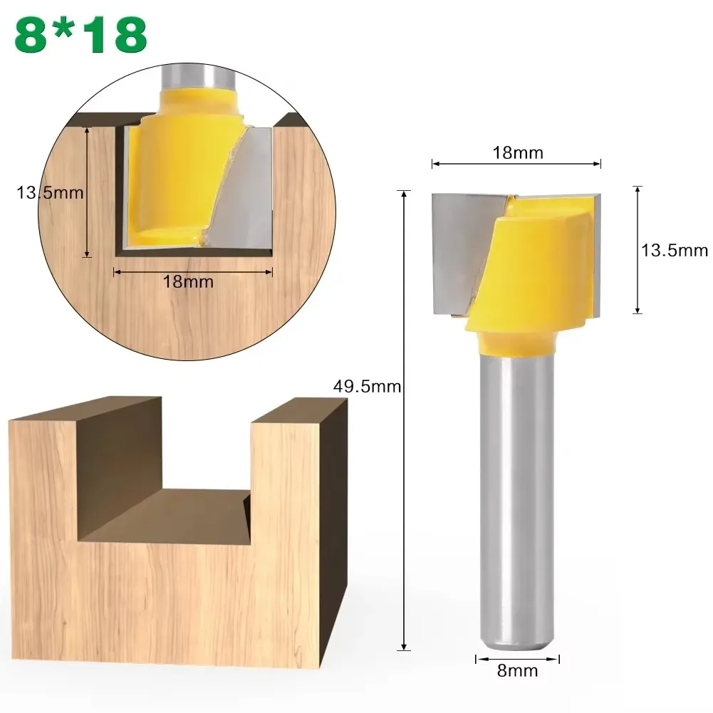 1PC 8MM Gambo Fresa Intaglio del legno Pulizia Fondo Punta per incisione Punta del router in metallo duro solido Strumenti per la lavorazione del legno Mulino per il viso