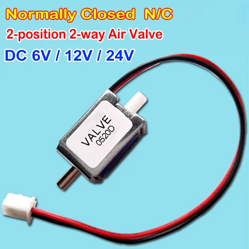 1PCS DC 6V / 12V /24V Normally Closed N/C Electric Solenoid Air Valve Mini Massage Equipment Control Vent Valve for Gas Air Pump