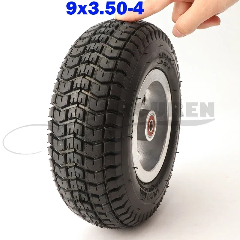 High Quality 9 Inch Wheel 9x3.50-4 Tires Tyre Inner Tube And Rim Combo For Gas Scooter Skateboard Pocket Bike Electric Tricycle