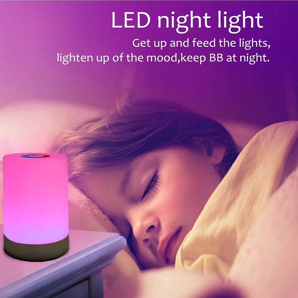 LED Night Lights Innovative Touch Control Induction Dimmer Lamp Smart Bedside Lamps RGB Color Change USB Rechargeable Night Lamp