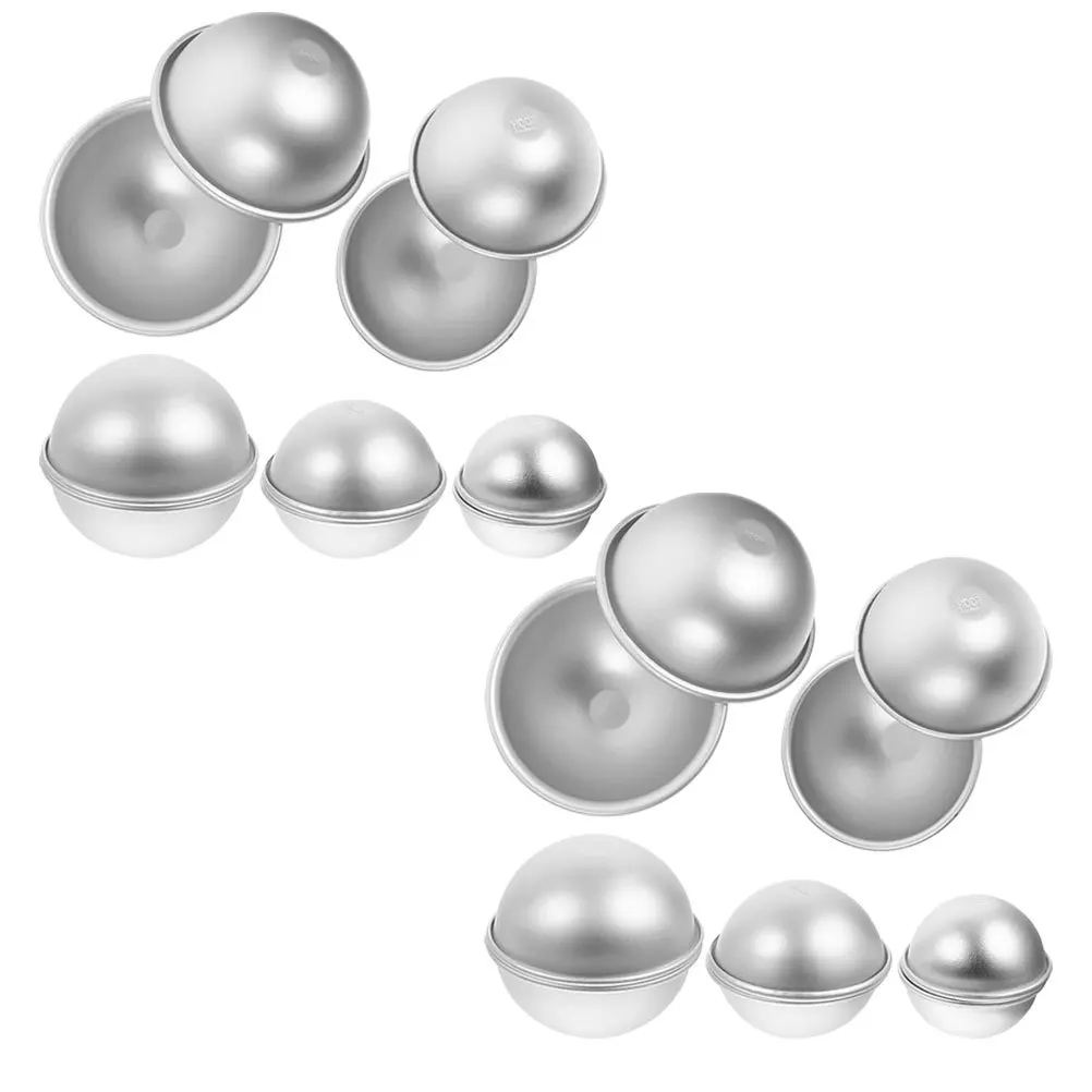 

5Pairs Aluminium Alloy Cake Baking Molds DIY Mold Strong Kitchen Baking Tool Ball Shape Moulds Nonstick