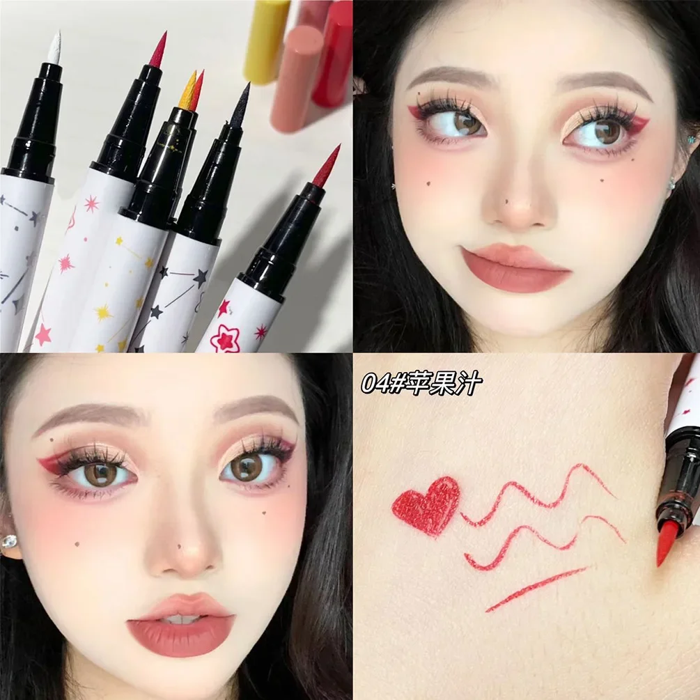 Kolorowy płynny Eyeliner ołówek wodoodporny biały żółty czarny Eyeliner długopis długotrwały szybko schnący makijaż oczu kosmetyki