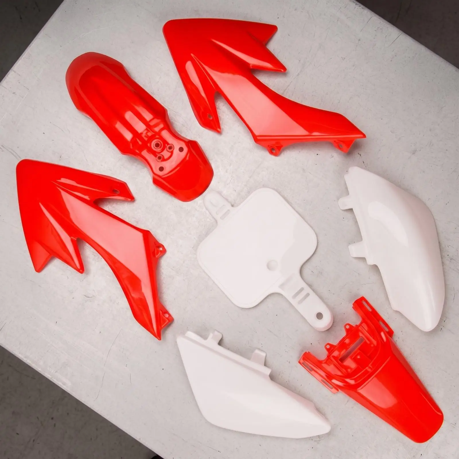 Universal CRF50 Mini Bike Body Kit Plastic Off Road Motorcycle Fairing 7 Piece Exterior Shell Set
