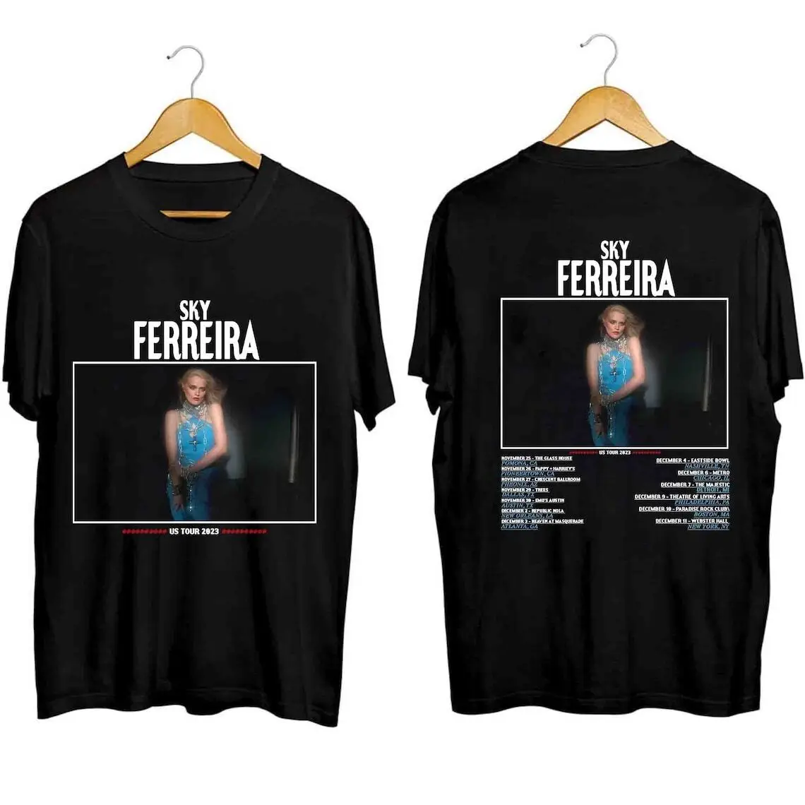 Sky Ferreira Fall Tour 2023 T-Shirt Black Gift Fans Music S-3XL All Size