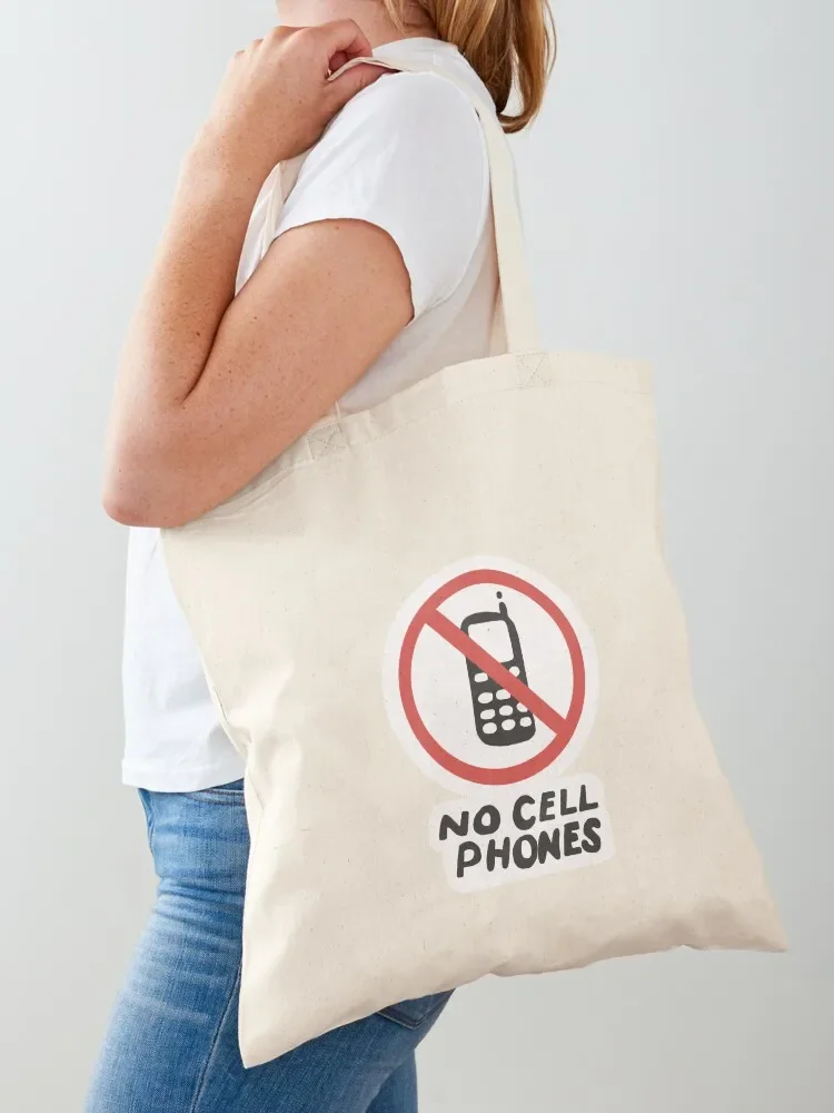 Lukes No Cell Phones Sign Tote Bag Fabric bag Beach bag