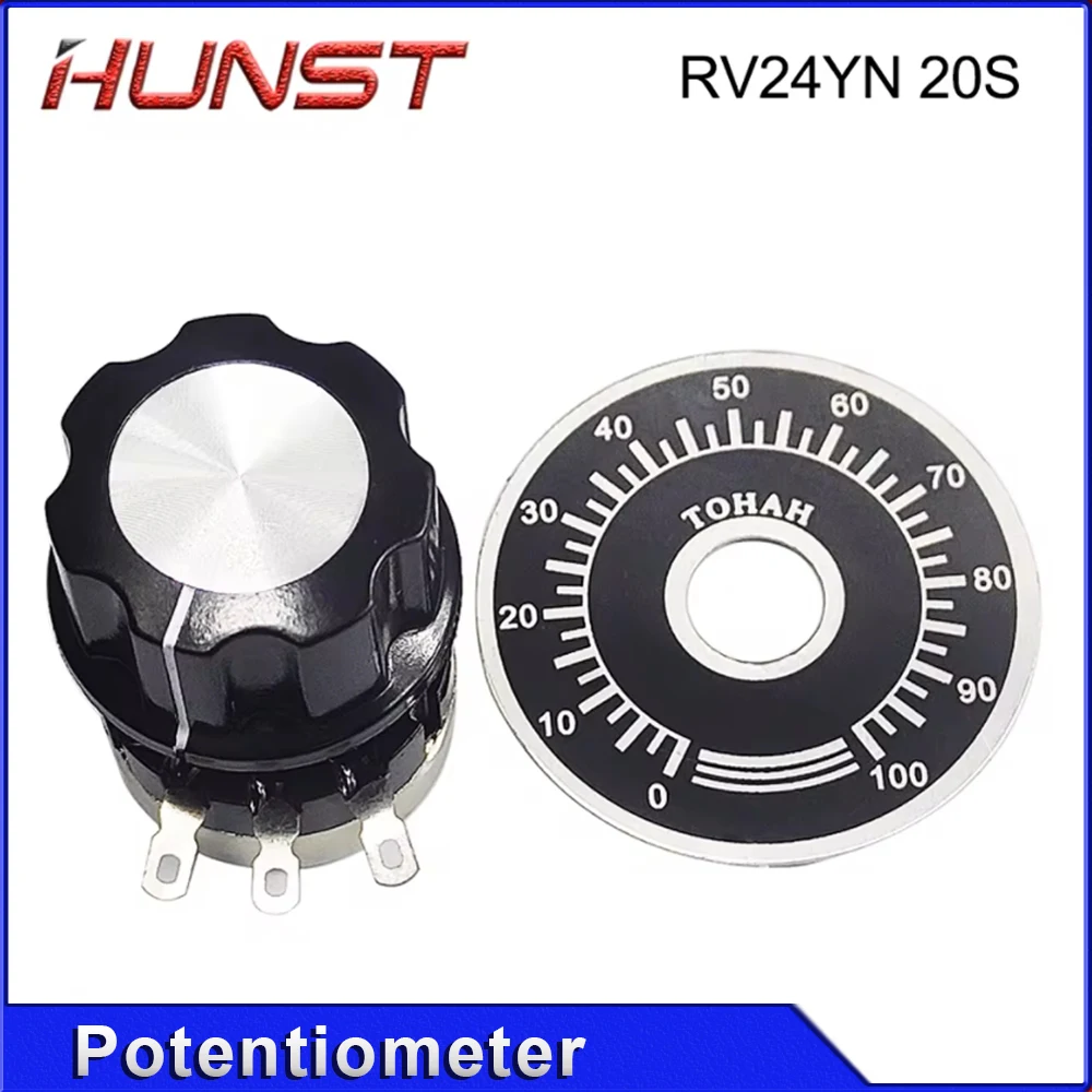 HUNST 전류 조정 전위차계 손잡이 RV24YN 20S B502 168C 레이저 절단 조각 기계 액세서리