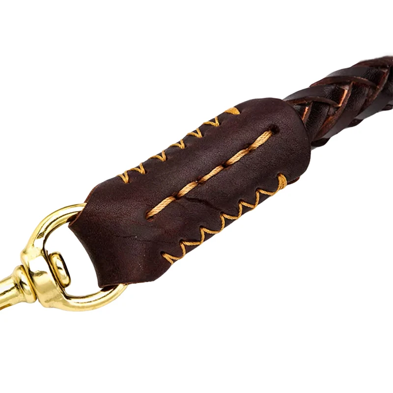 Dog Leash Leather eight-strand Braided Dog leash Short Real Leather Leash for dog Short lead Leather Short Leash for a dog