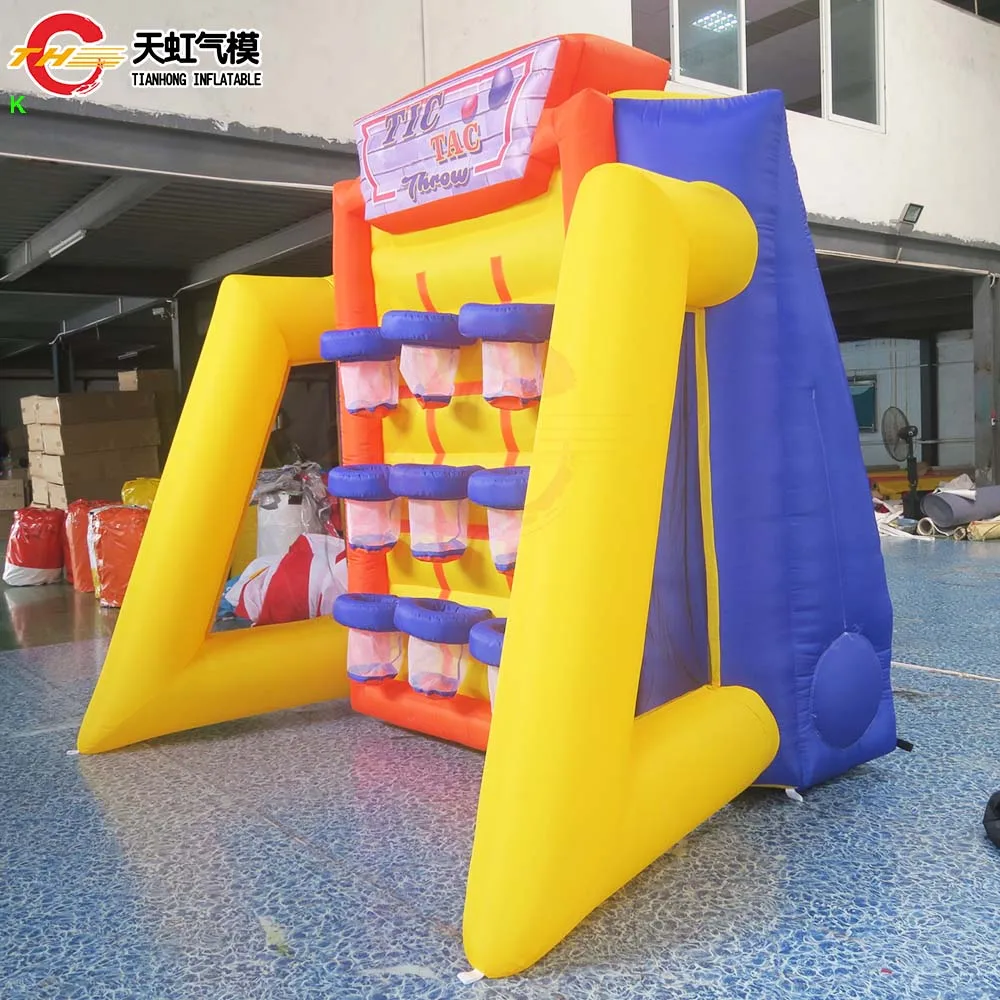 สนุกกลางแจ้งและกีฬา TIC TAC โยน Carnival เกม Blow Up XnO Inflatable ของเล่น 9 ห่วงบาสเกตบอลเกมสําหรับกิจกรรมและงานปาร์ตี้