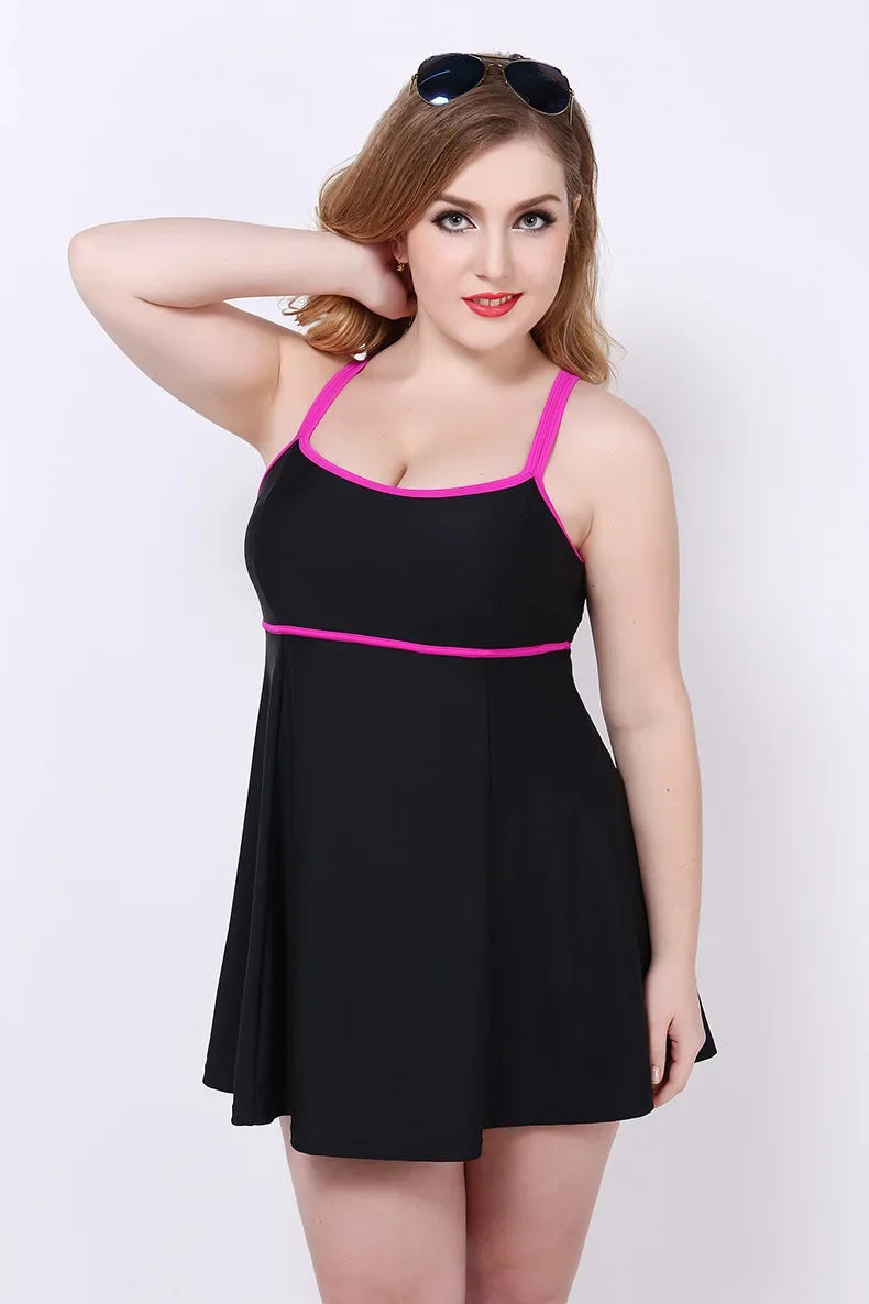 Women Plus Size Swim Dress Costume Swimsuit Skirted Swimwear Beachwear Strap New Vintage Women\'s Jumpsuit 2021 One Piece