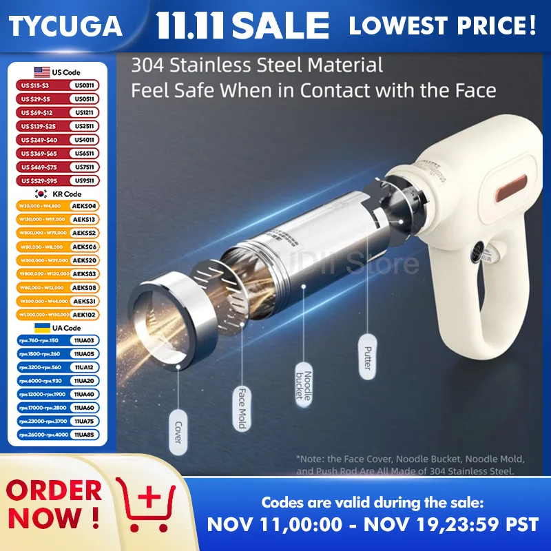 Беспроводная машина для изготовления лапши 1500 мАч с 5 формами для макарон, ручная автоматическая машина для изготовления лапши для домашней кухни, легко изготовляемая паста