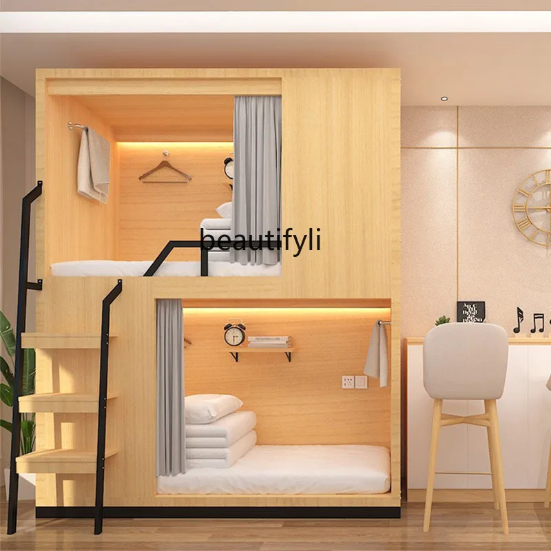 High and low combination bed space capsule apartment bed student dormitory upper and lower bunk bed