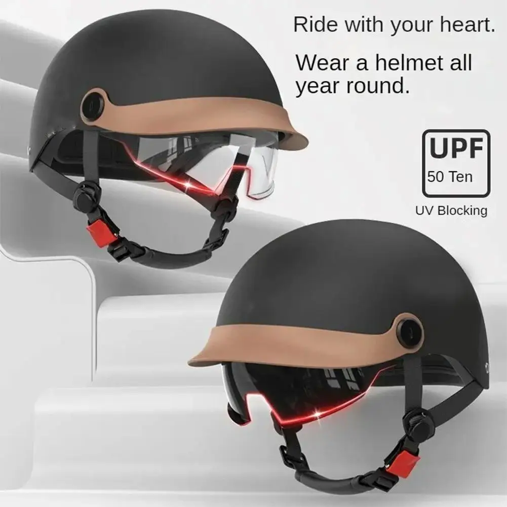 

Lightweight ABS Safety Helmet With Double Sunshade Removable Breathable Lining UV Blocking For Bicycle Motorcycle Scooter