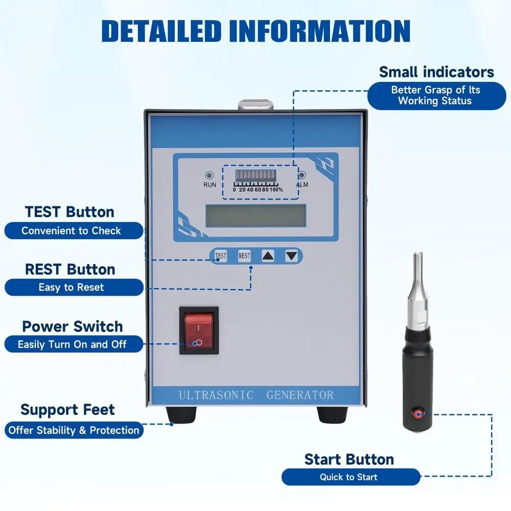 28KHz Handheld Ultrasonic Welder Portable Plastic Spot Welding Machine 700w AC110V ABS/PP/PE Joint Riveting Sealing Screw