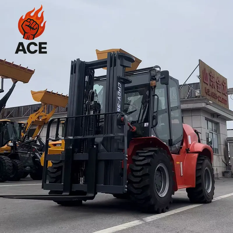 Frete grátis empilhadeira 4x4 com tração nas rodas 4ton 5ton empilhadeira off road empilhadeira terreno áspero com personalizado