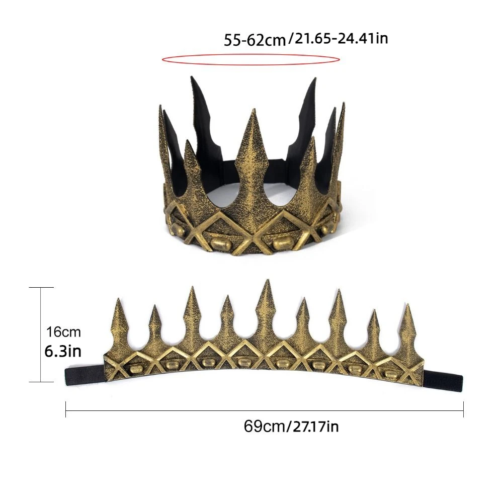 Винтажная королевская корона, украшение для вечеринки, повязка на голову ведьмы, костюм на Хэллоуин, головные уборы, реквизит для выступлений, средневековый головной убор для косплея