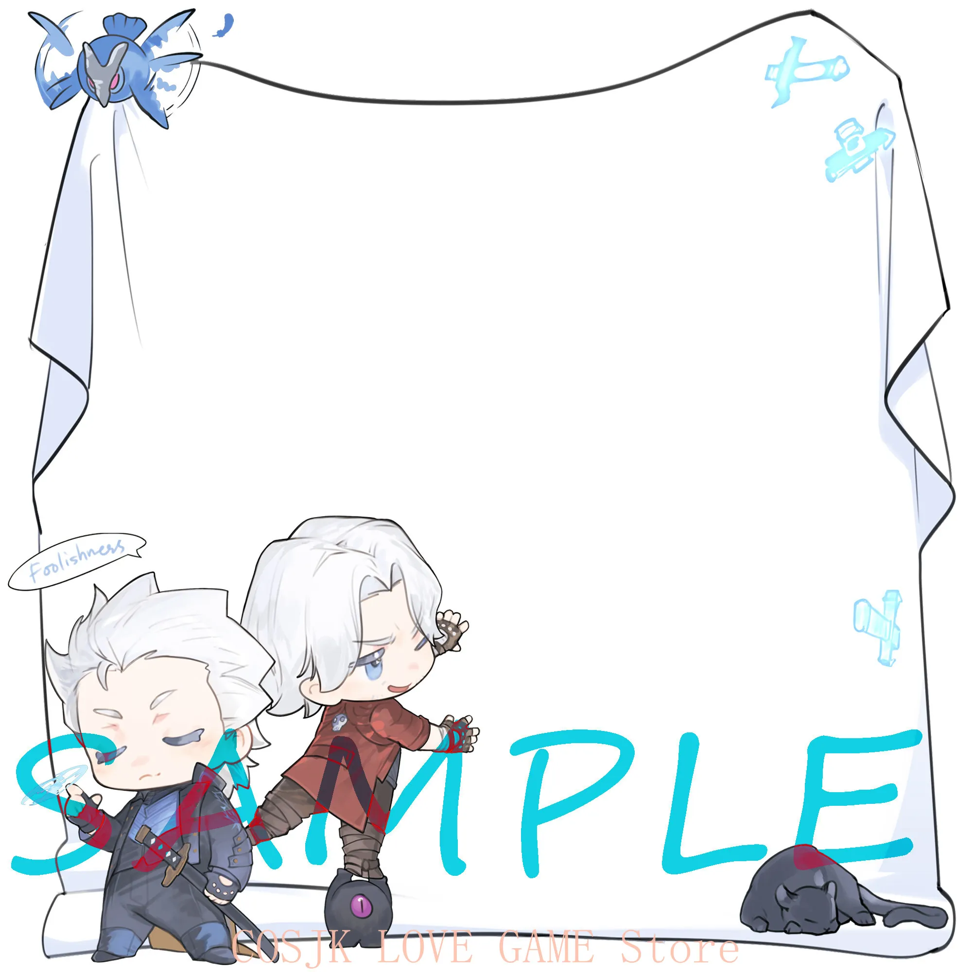 Anime Devil May Dante Vergil Star 22cm Acrylic Stand Message Board Post-it Note Decoration  Signature Card Halloween Gift view 3