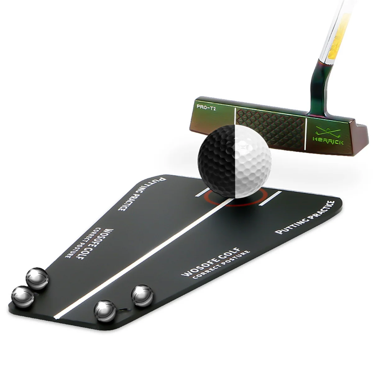 WOSOFE Portable Golf Putting Mirror Training Tools Training Aids
