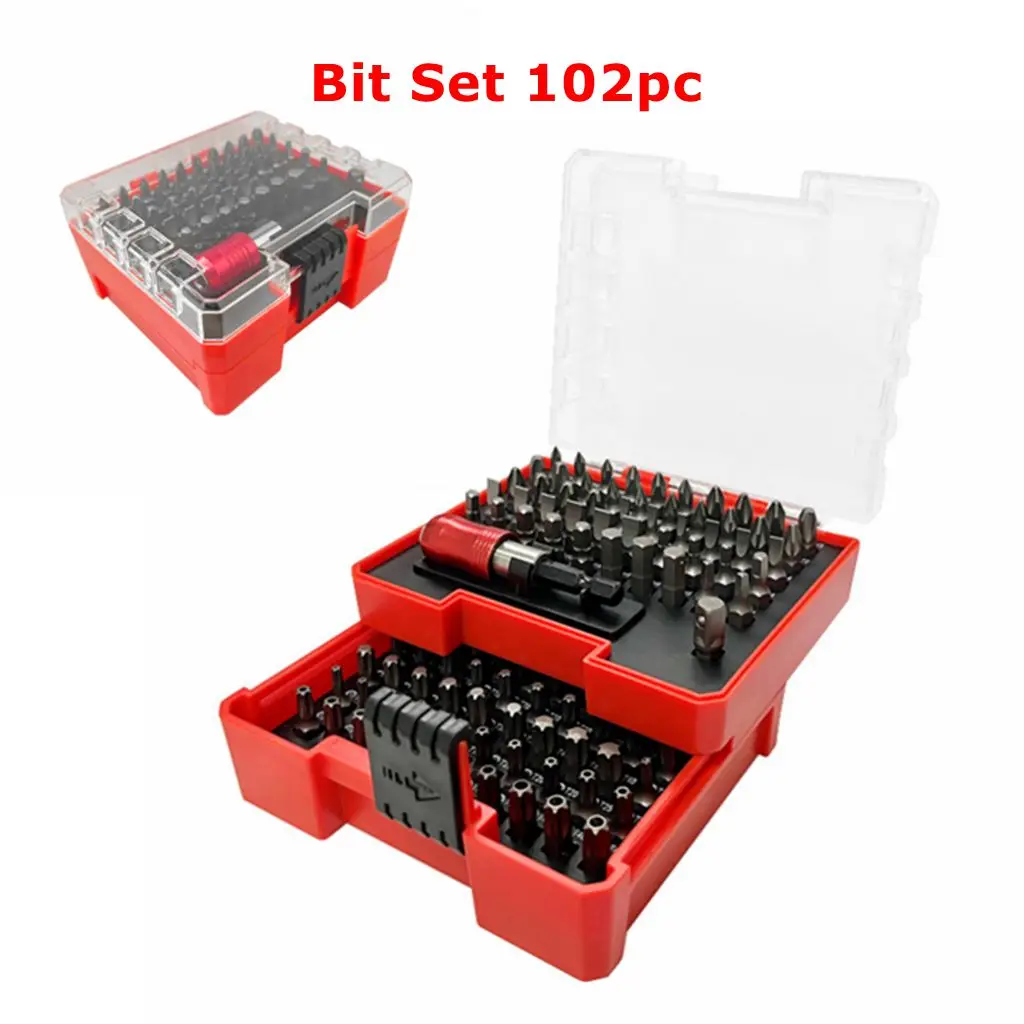 102-Pc Screwdriver Bit Set, S2 Steel 1/4