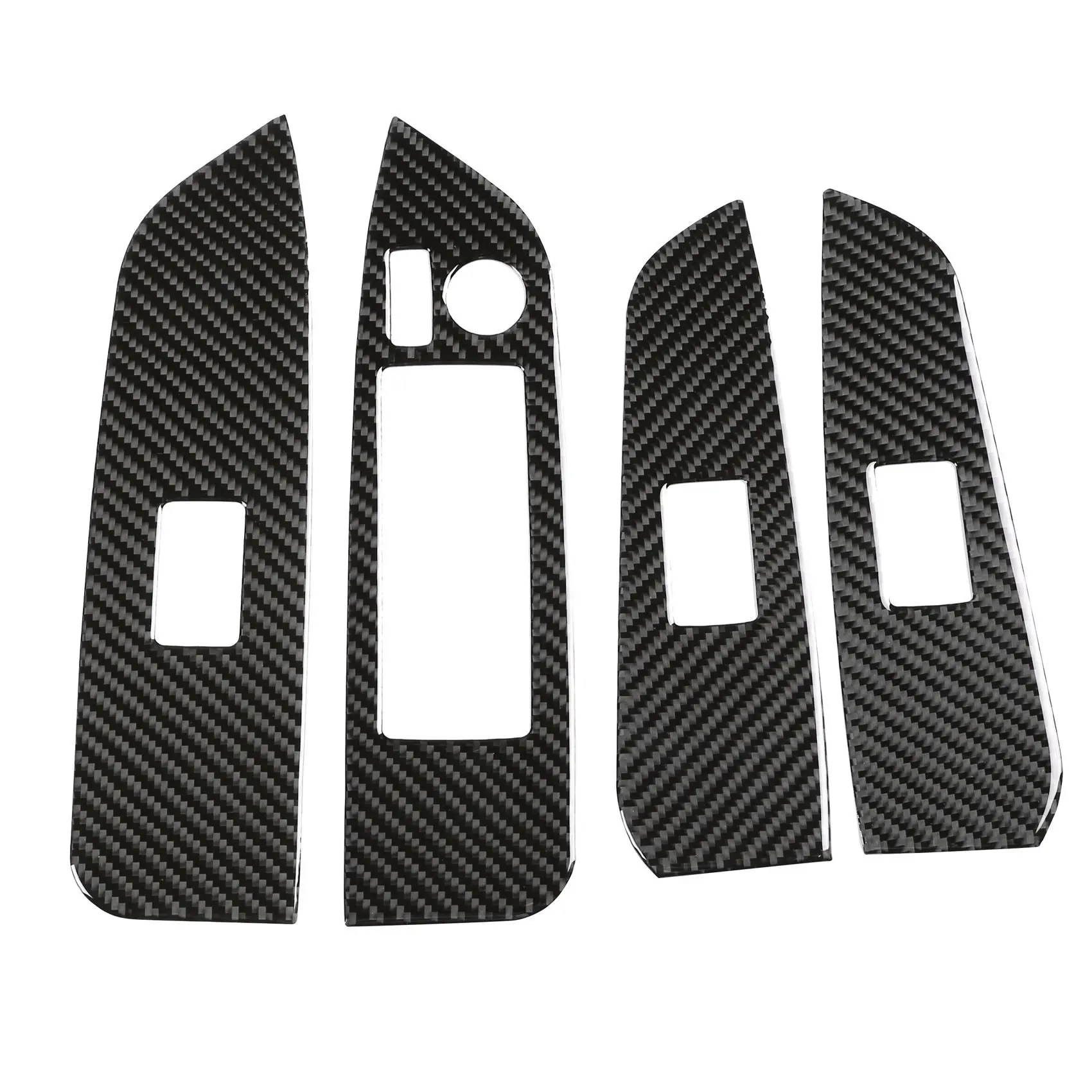 

4Pcs Carbon Fiber ABS Inner Window Switch Panel Cover Trim Lift Control Switch Trim for Toyota Highlander