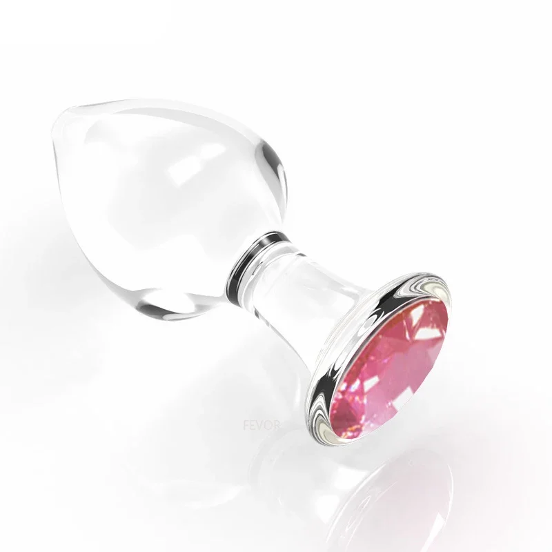 Crystal Anal Plug Glass Girl Heart Portable Adult Products Men And Aomen SM Tune Pink Transparent Small Large Sex Orgasm Toy