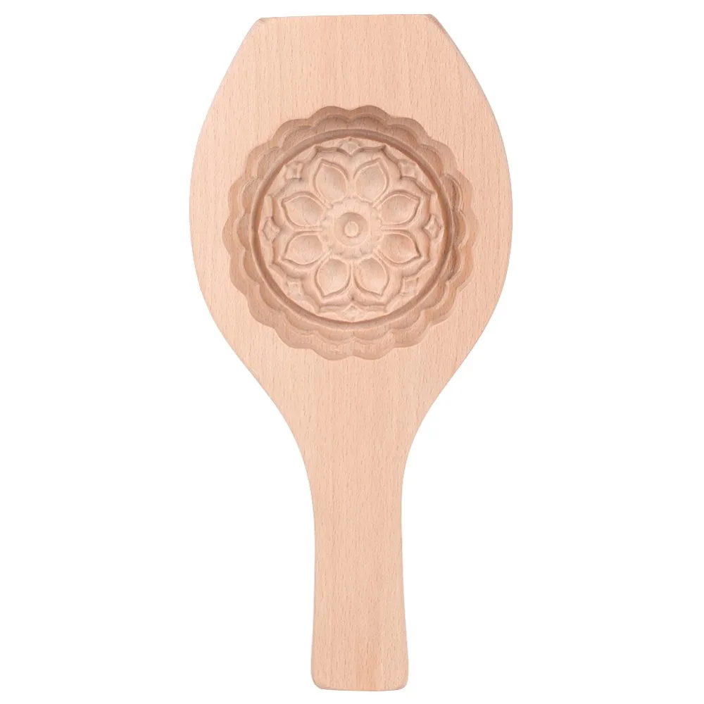 New Natural Wood Moon Cake Mold Large Size Lotus Pastry Baking Mold 3D Relief Wooden Cake Mold Home DIY Baking