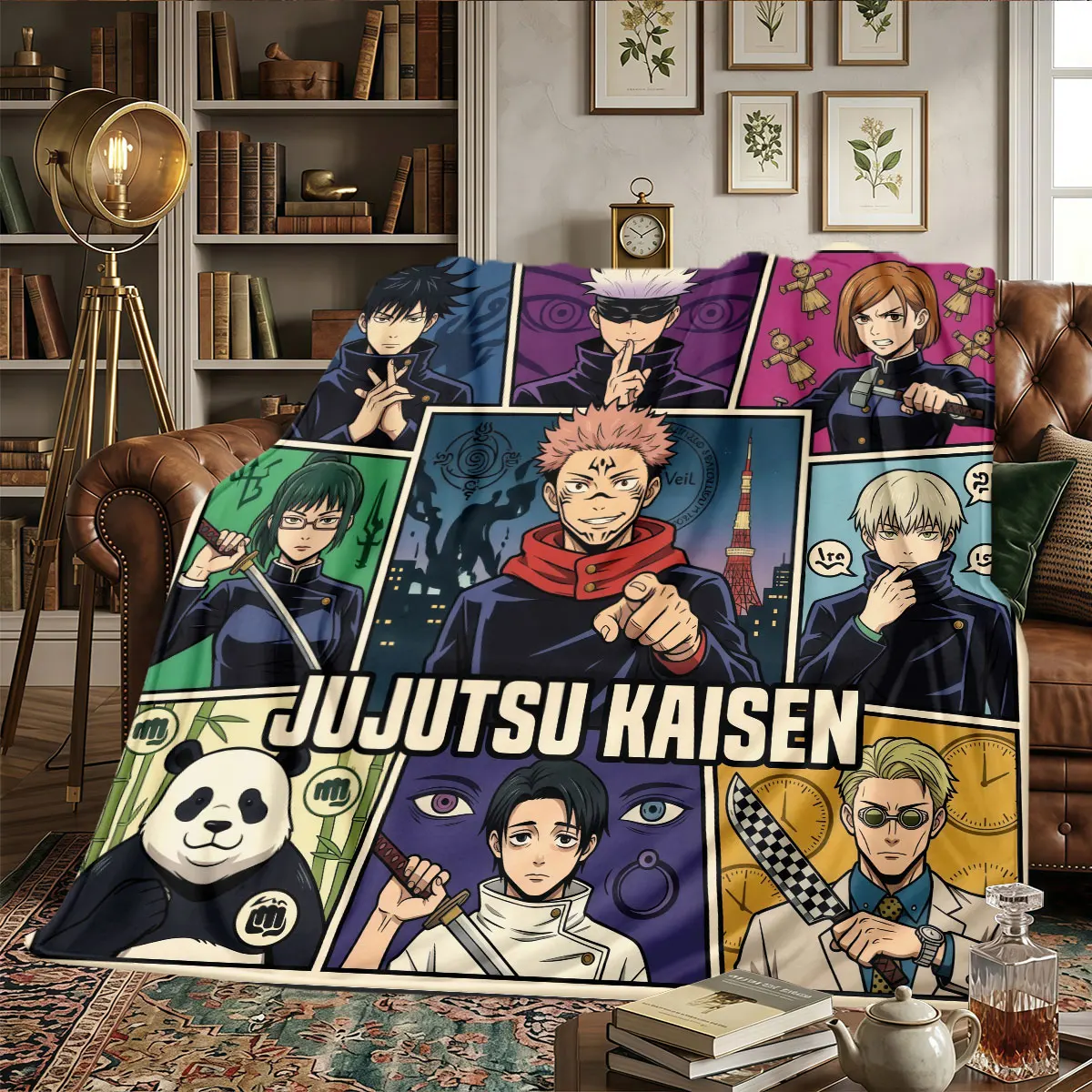 Jujutsu Kaisen Patterns Home Blanket High quality All Seasons for Beds Bedrooms Naps Warmth and Comfort Halloween Gifts -HE48