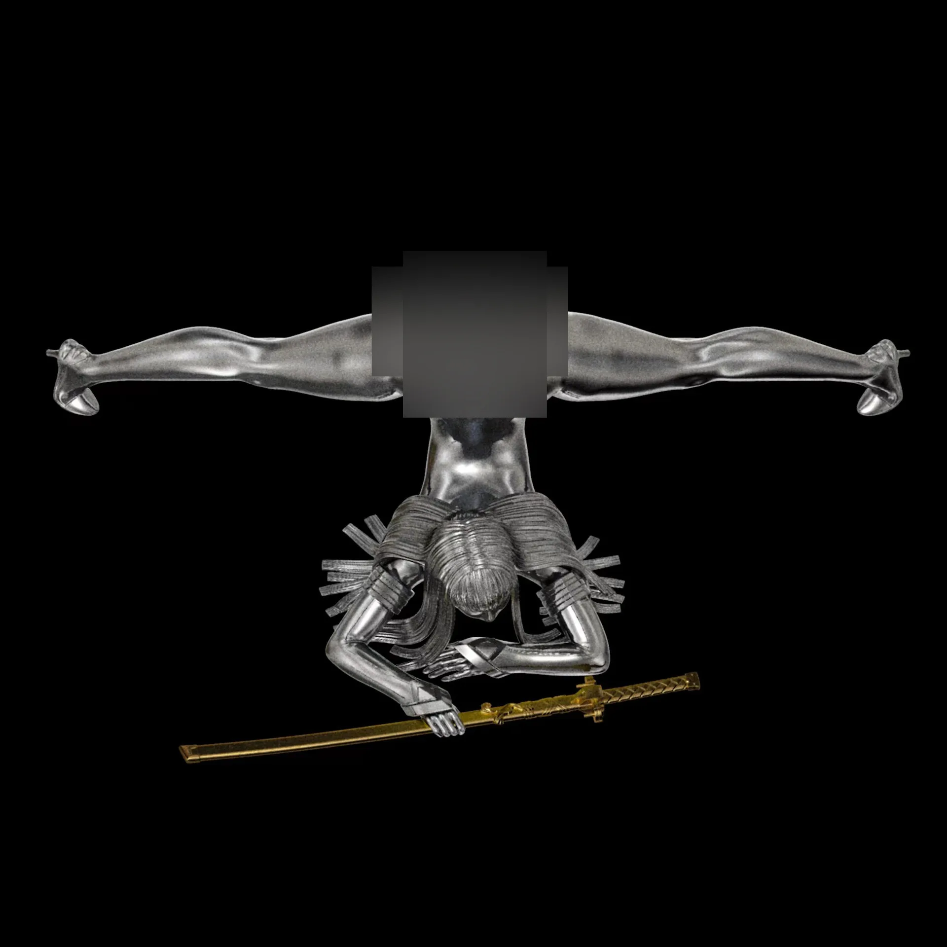 Kongshan Foundation Female Samurai Assassin Pendant Necklace for Men Women Cool Hip Hop Long Chain Necklace Punk Jewelry Gifts