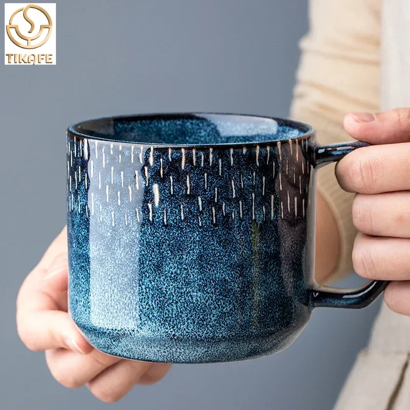 400ML Ceramic Coffee Mug,  Water Cup with Handle for Office Home, Unique Gift for Coffee Lover, Dishwasher & Microwave