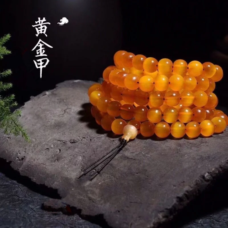 

Golden 108 Round Buddha Tortoise Beads Unisex Bracelet Necklace
