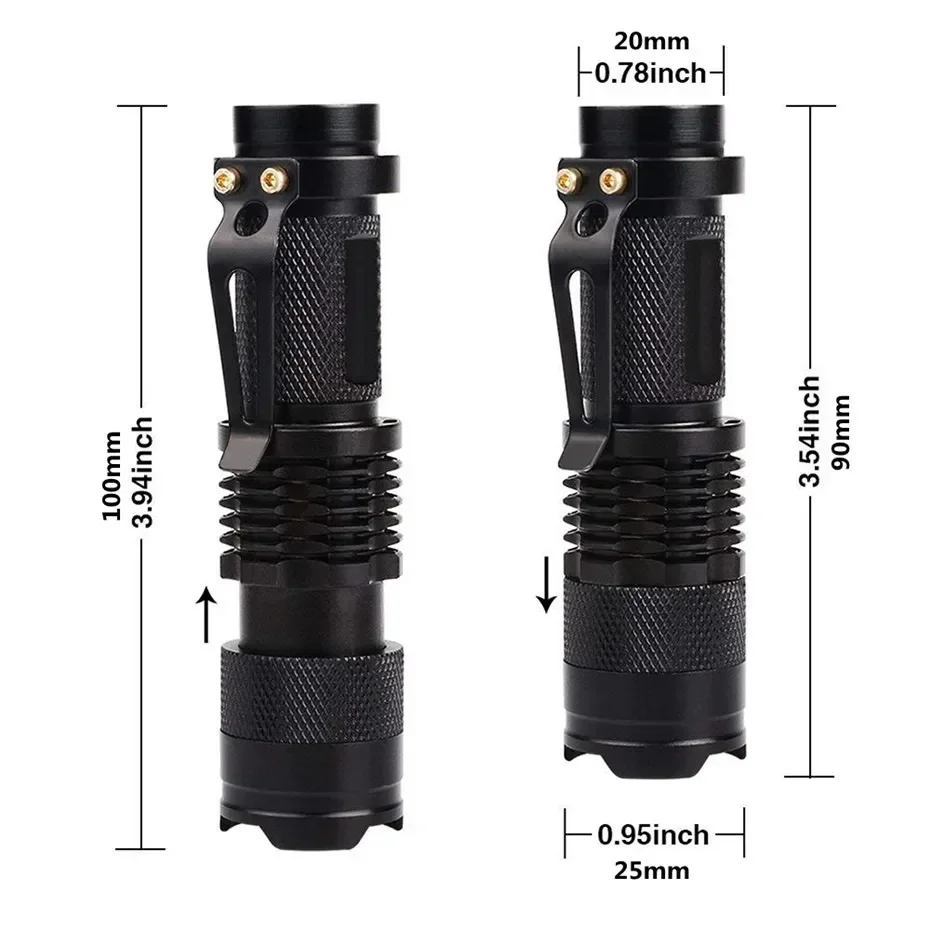 UV Flashlights 395-400nm Black Light Flashlights Zoomable Ultra Violet Light Torch for Pet Urine Stain Detector Scorpion