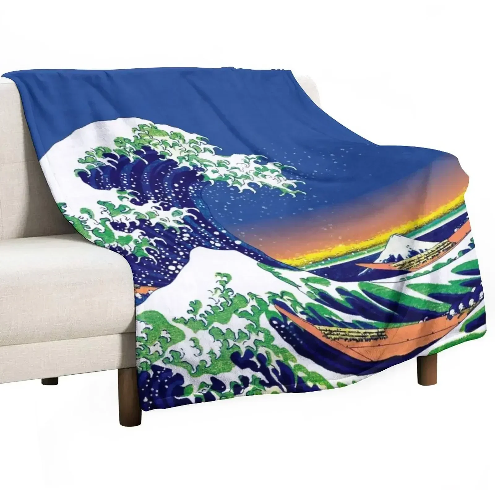 New The Great Wave Off Kanagawa by Katsushika Hokusai; Japanese art classic Throw Blanket halloween Soft Plush Plaid Blankets