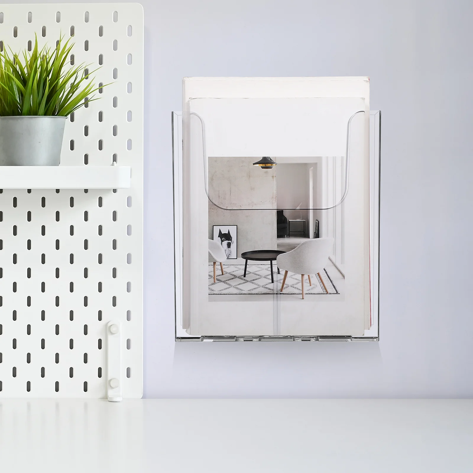 2 قطعة حامل الملفات شنت A4 واضح الاكريليك كتيب الطيارة رف شاشة للمكاتب مولز الفنادق مجلد حامل لملف الحائط #4