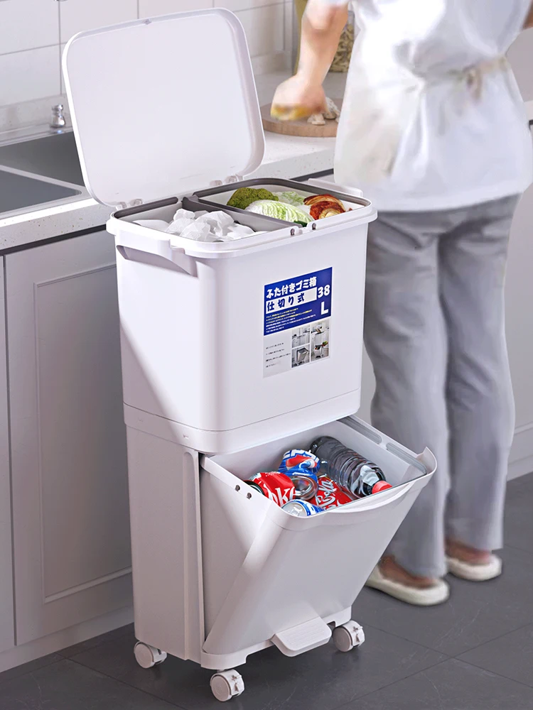 

Кухонная корзина для мусора, двухслойная, гигиеническая, высокая, легкая в Acc, без изгиба, бытовая корзина, мобильная, со звездой и кроликом, японская корзина для сна