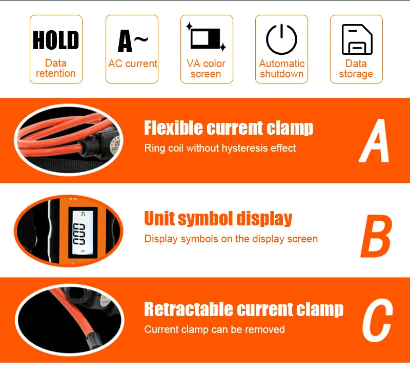 VICTOR 690 690A 690B Coil length 470mm Current range 0A - 10000A high current leakage Clamp meter