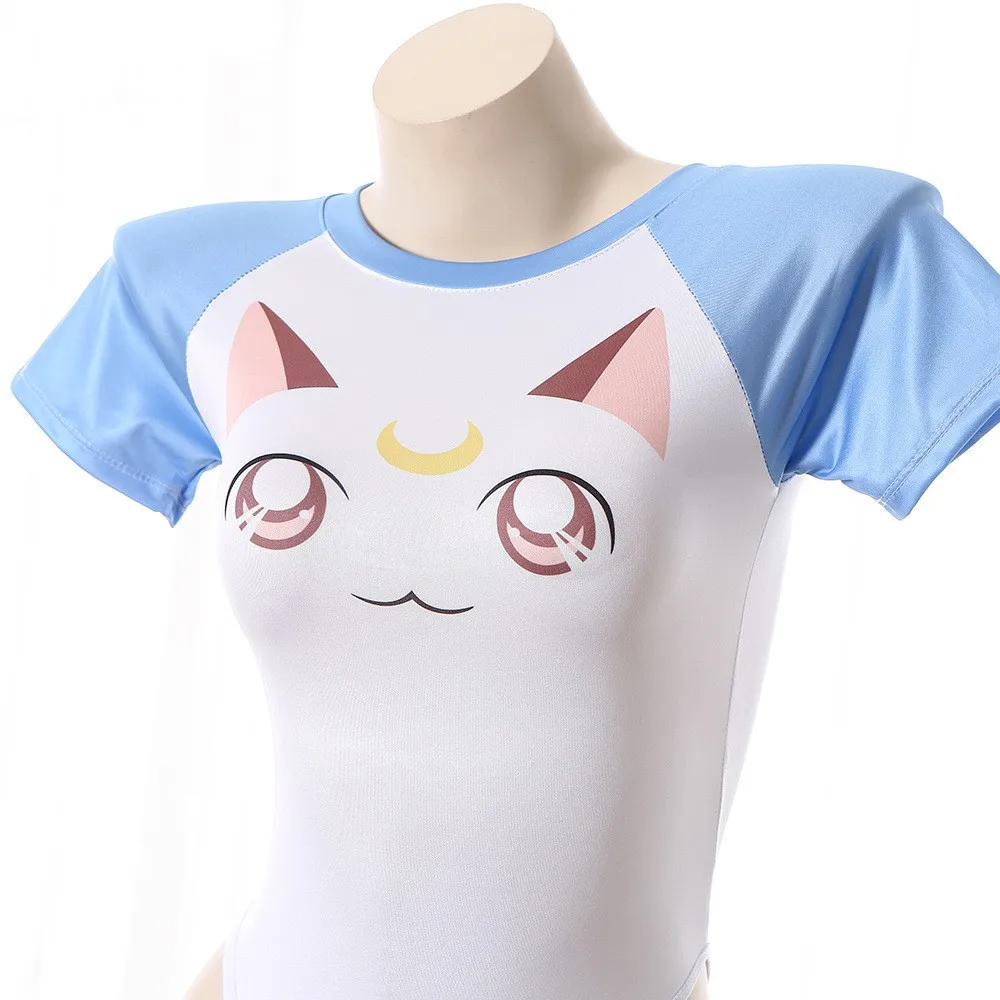 Zomer Strand Vrouwen Cartoon Een Stuk Badmode Cosplay Leuke Anime Meisje Pool Party Student Bodysuit Badpak Uniform Kostuum